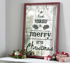 Merry Christmas Mirrored Art Wall Decor Pottery Barn In 2020 Christmas Mirror Pottery Barn Christmas Christmas Wall Art