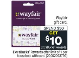 4) enter the information from your cvs gift card to complete your transaction. Expired Cvs Buy 50 Wayfair Gift Card Get 10 Extrabucks Rewards Ends 5 15 21 Gc Galore