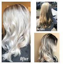 From Brassy And Yellow To Icy Platinum Blonde Hair Icy Hair Icy Blonde Dimensional Color Icy Blonde Hai Icy Hair Dark Roots Blonde Hair Icy Blonde Balayage