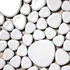 See more ideas about backsplash, pebble tile, stone tiles. Wholesale Porcelain Bathroom Wall Interior Decorative White Pebble Tile Glazed Mosaic Kitchen Backsplash Ideas