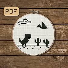 T Rex Cross Stitch Pattern Funny Chrome Dino Cross Stitch Pdf Etsy Funny Cross Stitch Patterns Cross Stitch Patterns Modern Cross Stitch