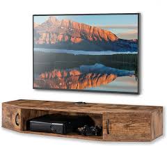 Maybe you would like to learn more about one of these? Buy Fitueyes Wall Mounted Media Console With Doors Floating Tv Stand Cabinet Modern Component Av Shelf For Home Living Room Office Rustic Brown Online In Turkey B08sqmh6zq
