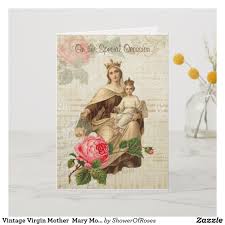 Birthday Card For Mother Mary Vintage Virgin Mother Mary Mount Carmel Birthday Card Zazzle Com With Images Birthday Cards Mother Birthday Mother Mary