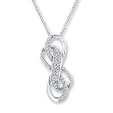 Black And White Diamond Intertwining Infinity Necklace Earrings And Bracelet Double Infinity Necklace 1 5 Ct Tw Diamonds Sterling Silver Infinity Jewelry Infinity Necklace Jewelry