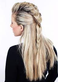 7 Humidity Proof Hairstyles To Wear All Season Long Half Braided Hairstyles Lagertha Hair Viking Hair