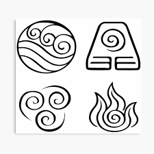 The last airbender and the legend of korra humor blog to keep you lolbending (and sometimes tearbending). Avatar The Last Airbender Symbols W O Words Photographic Print By Craigsa Redbubble