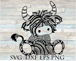 Download Highland Cow Svg Baby Cow Svg File For Cricut Longhorn Svg Etsy Cow Clipart Highland Cow Svg