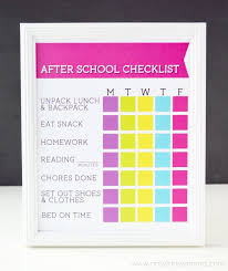 free printable after school checklist school checklist