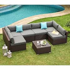 See Cosiest 7 Piece Outdoor Patio Furniture Chocolate Brown Wi Patio Furniture Patiofurn Wicker Patio Furniture Gray Patio Furniture Outdoor Patio Furniture