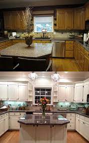 Normally I Like Wooden Cabinets But The White Cabinets Make This Kitchen So Much Brighter And Ha Kitchen Renovation Kitchen Cabinets Makeover Kitchen Remodel