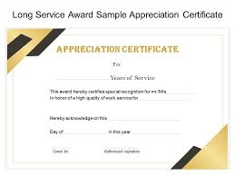 Certificate of service template for domestic worker. Long Service Award Sample Appreciation Certificate Powerpoint Slides Diagrams Themes For Ppt Presentations Graphic Ideas