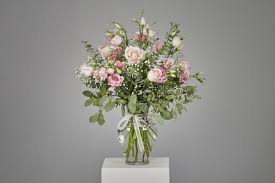 From you flowers' offers floral bouquets that pair with the custom vase including one dozen red roses, one dozen purple roses, succulent bouquets and more. Baby Pink Vase Arrangement Ramsgate Floral Designs