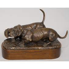 skulpturnaya kompoziciya dve taksy turgenev petr nikolaevich 1853 1912 wiener dog dog art dachshund love