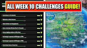Be sure to check back frequently each week for updates and walkthroughs for. All Week 10 Challenges Guide How To Complete All Week 10 Challenges Fortnite Chapter 2 Season 3 Youtube