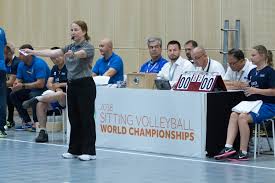 6 players on a team, 3 on the front row and 3 on the back row; Sitting Volleyball Rules Of The Game Committee Structure Approved World Paravolleyworld Paravolley