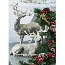 2 Piece Elegant Reindeer Tabletop Figurine Set Deer Decor The Holiday Aisle Reindeer Figurine