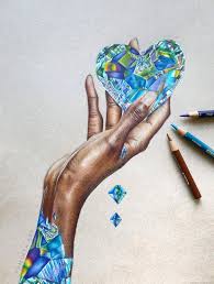 Hand Drawing With Colored Pencils Crystal Drawing Illustration Art Drawing Drawings