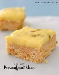 No Bake Passionfruit Slice The Best Recipe Create Bake Make Recipe Slices Recipes Easy Sweets Passionfruit Slice