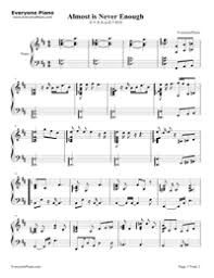 Then maybe we wouldn't be two worlds apart but right here in each others arms and we almost, we almost knew what love was (baby). Almost Is Never Enough Ariana Grande And Nathan Skyes Free Piano Sheet Music Piano Chords