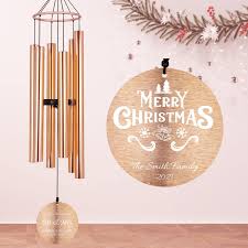 Personalized Christmas Wind Chimes 36 Inch 6 Tubes Rose Gold Christm Astarindirect
