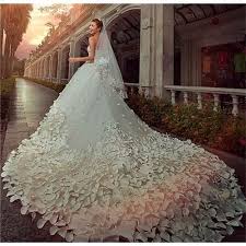 Wholesale Rose Petal Wedding Dresse Buy Rose Petal Wedding Dresses Cathedral Train Strap Expensive Wedding Dress Most Expensive Wedding Dress Wedding Dresses