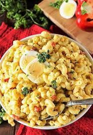 Hawaiian macaroni salad brings unique flavor to the table. Amish Macaroni Salad With Miracle Whip Dressing Image Amish Macaroni Salad Macaroni Salad Macaroni Salad Recipe
