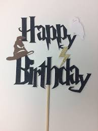 Harry Potter Happy Birthday Cake Topper Lightning Bolt Happy Birthday Harry Potter Harry Potter Bday Harry Potter Birthday Cards