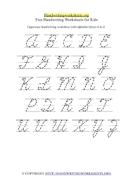 These printable handwriting worksheets feature alphabet letters in uppercase and lowercase, along with wide lines for children to practice writing their letters over and over again. Cursive Alphabet Handwriting Worksheet A Z Uppercase Printable Handwriting Worksheets Org