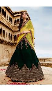 Dark Green Velvet Lehenga With Velvet Choli Dmv11877 Bridal Lehenga Choli Lehenga Choli Green Lehenga