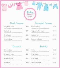 That way, guests can have the baby's gender in mind when choosing gifts and decorations. 8 Baby Shower Menu Templates Psd Vector Eps Ai Illustrator Download Free Premium Templates