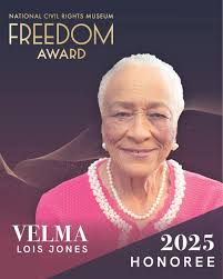 The Ladies of Alpha Alpha Gamma Omega are proud to congratulate the civil  rights pioneer, Velma Lois Jones,