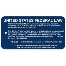 Ada Federal Law Jumbo Engraved Tag Dog Id Dogs With Jobs Service Animal