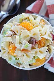 I made it for dinner tonight and all of us had seconds, which is not normal for my kids (my 7 layer pasta salad includes layers of shredded lettuce, rotisserie chicken, broccoli, cooked pasta, green peas, chopped tomato and shredded cheese. Tropical Chicken Bowtie Pasta Salad Yummy Healthy Easy