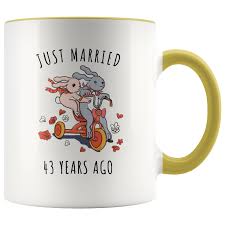 Just Married 43 Years Ago 43rd Wedding Anniversary Gift Accent Mug 60th Wedding Anniversary Gifts 20th Wedding Anniversary Gifts 30th Wedding Anniversary Gift