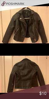 Girls Faux Leather Biker Jacket Faux Leather Biker Jacket Jackets Biker Jacket