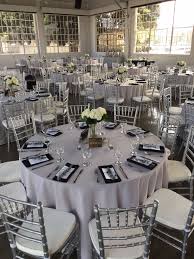 Grey And Black Linens With Silver Chiavari Chairs At The Gallery 308 At Fort Mason Silver Chiavari Chairs Chiavari Chairs Wedding Black Napkins