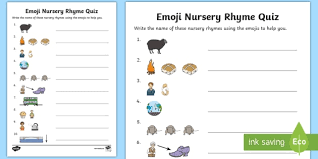 A fun baby shower game with printable question & answer sheets. Emoji Nursery Rhymes Quick Quiz
