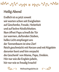 Wir streiten uns selten und spielen abends gerne verschiedene spiele. Heilig Abend Weihnachtsgedicht Zum Ausdrucken Pdf
