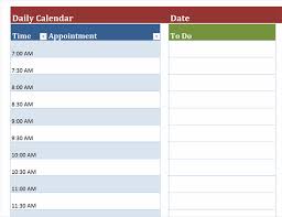 blank daily calendar