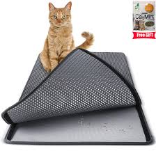 Acheter 3 Couleurs Grand Double Couche Chat Tapis De Litiere Trappeur Eva Etanche Pad 3d Nid D Abeille Kitty Pet Litiere L Cat Litter Mat Litter Mat Cat Litter