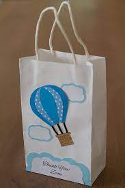 New Hot Air Balloon Favor Bags Set Of 12 Personalized Hot Air Balloon Baby Shower Hot Air Balloon Party Diy Hot Air Balloons