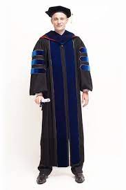 Deluxe Black Phd Regalia Doctoral Regalia Graduation Gown Black