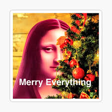 Monalisa Christmas Funny Stickers for Sale
