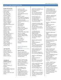 FACULTY AND ADMINISTRATION REGIS UNIVERSITY FACULTY