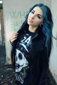1 Tumblr Blue Hair Highlights Black Hair With Blue Highlights Alternative Hair