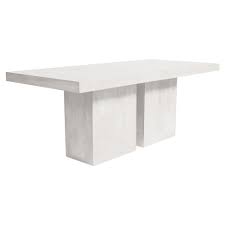Cara Modern Rectangular White Concrete Outdoor Dining Table In 2020 Concrete Outdoor Dining Table Stone Dining Table Modern Outdoor Table