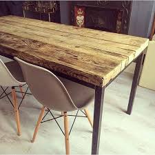 Wood and metal dining table and chairs. Reclaimed Industrial Chic 6 8 Seater Dining Table Bar Cafe Etsy In 2020 8 Seater Dining Table Metal Dining Table Restaurant Furniture