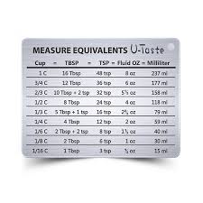 u taste professional measurement conversion chart refrigerator magnet in 18 8 stainless steel conversions for cups tablespoons teaspoons fluid oz