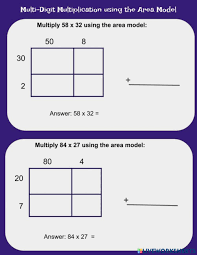 Discover new strategies for multiplying large numbers and test your problem solving strategies! Multi Digit Multiplication Area Model Strategy Worksheet