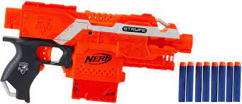 The blaster's 2 drums hold 25 darts each, and comes with 50 elite. Amazon Com Nerf N Strike Elite Stryfe Blaster Colors May Vary Toys Games